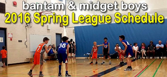 2016 SPRING LEAGUE SCHEDULE 2016 SPRING LEAGUE SCHEDULE