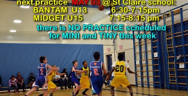 Practice May 03 – ONLY BANTAM AND MIDGET teams Practice May 03 – ONLY BANTAM AND MIDGET teams