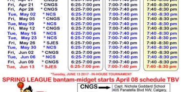 2017 Spring Schedule * PanoramaHillsBasketball.com 2017 Spring Schedule * PanoramaHillsBasketball.com