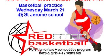 Basketball practice March 21 – Panorama Hills Red Star Basketball