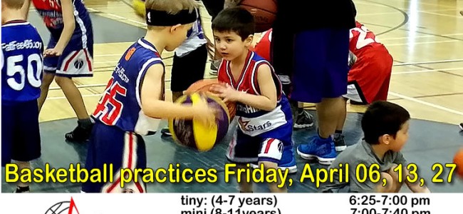 Red Star / Panorama Hills Basketball practices April 06, 13, 27