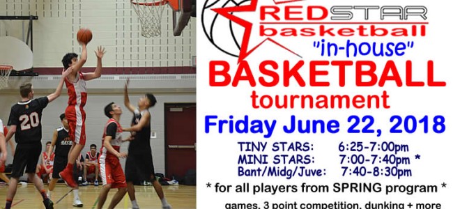 RED STAR basketball tournament (in-house) JUNE 22 RED STAR basketball tournament (in-house) JUNE 22