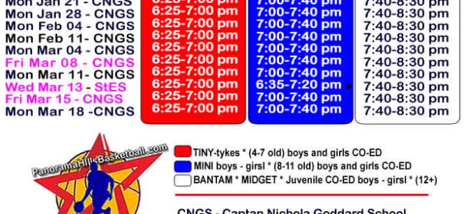 2019 WINTER basketball schedule (Jan 21-Mar 18) ** UPDATED FEB 04 2019 ** 2019 WINTER basketball schedule (Jan 21-Mar 18) ** UPDATED FEB 04 2019 **