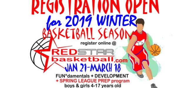 REGISTRATION open for 2019 WINTER season (Jan – March)