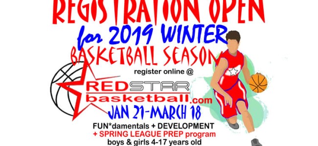 REGISTRATION open for 2019 WINTER season (Jan – March) REGISTRATION open for 2019 WINTER season (Jan – March)