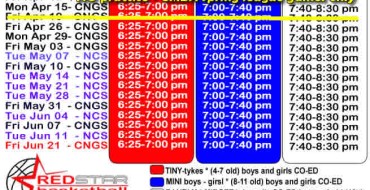 2019 Spring Schedule * PanoramaHills / RedStar Basketball