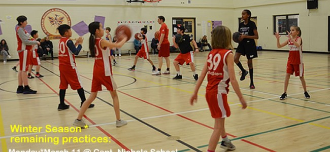 Winter Season – Remaining practices  march 11- march 18 Winter Season – Remaining practices  march 11- march 18