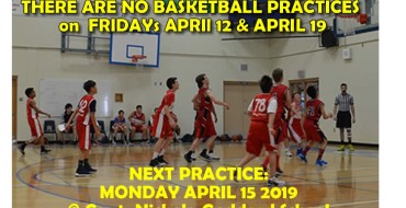 No PRACTICE APRIL 12 & 19 2019
