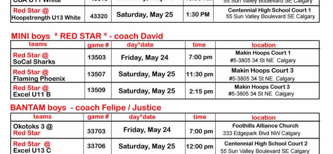 Red Star Basketball  * MAY 24-25 * SPRING League * ELITE boys/girls Red Star Basketball  * MAY 24-25 * SPRING League * ELITE boys/girls