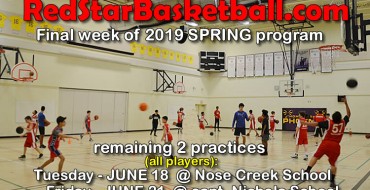 Last week of 2019 SPRING  RED STAR basketball program