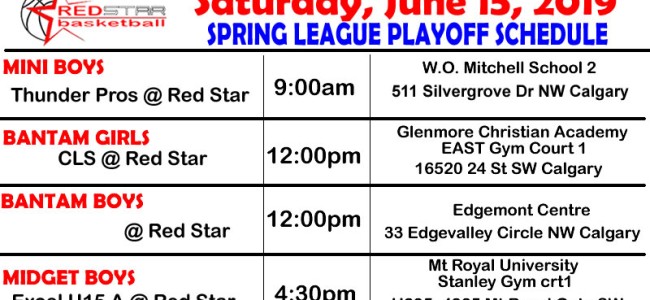 *SATURDAY JUNE 15 * PLAYOFF ROUND 2  * Red Star Basketball * ELITE teams *SATURDAY JUNE 15 * PLAYOFF ROUND 2  * Red Star Basketball * ELITE teams