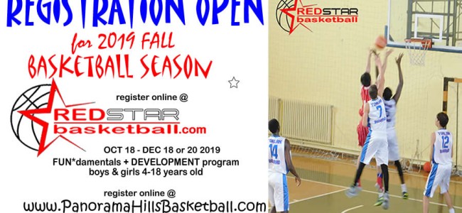 Red Star *Panorama HIlls Basketball – registration open for 2019 FALL season