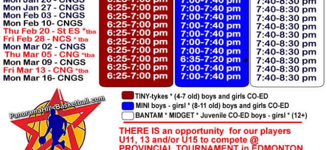 2020 WINTER season Schedule (Jan-March) 2020 WINTER season Schedule (Jan-March)