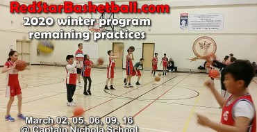 Red Star Basketball * Winter season – remaining practices Red Star Basketball * Winter season – remaining practices