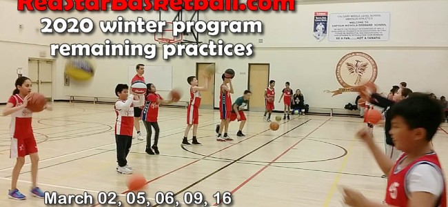 Red Star Basketball * Winter season – remaining practices