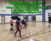 Rising & Elite Stars – Bonus practice- game time Tue Apr 30 @ Hidden Valley School