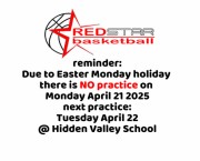 There is NO practice on Monday April 21 – next practice TUESDAY April 22 There is NO practice on Monday April 21 – next practice TUESDAY April 22