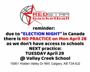 There is NO practice on Monday April 28 – next practice TUESDAY April 29 There is NO practice on Monday April 28 – next practice TUESDAY April 29