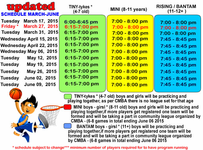 UPDATED schedule panorama hills basketball